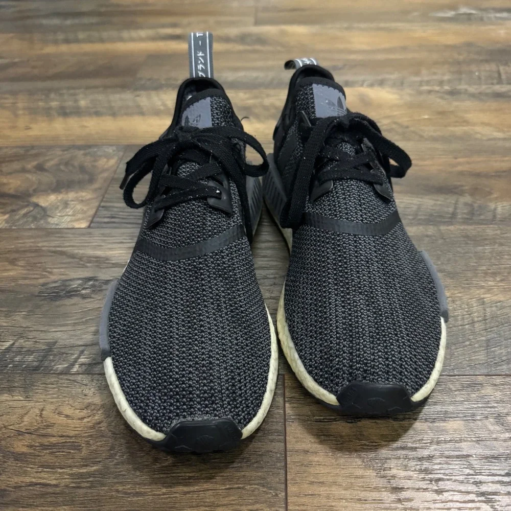 Adidas NMD R1 Black Gray Boost Sneakers Running Shoes Mens 10.5 B79758